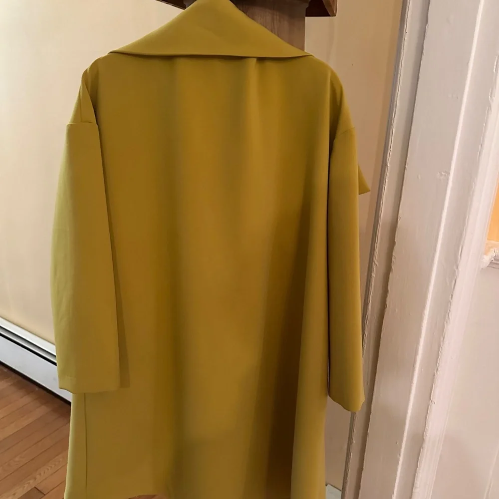 Niche mustard asymmetrical coat - Picture 2 of 5